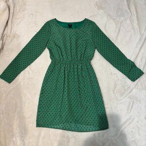 J.Crew Green Diamond Print Dress – Women’s Size 0